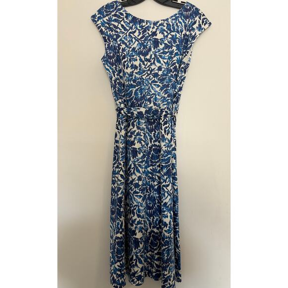 Max Mara Weekend Floral Midi Dress Womens Size Large V-Neck - Picture 4 of 4